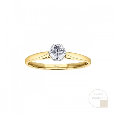 Bague de mariage en or jaune 10K avec diamants 0.18 carat (AM542YW18)